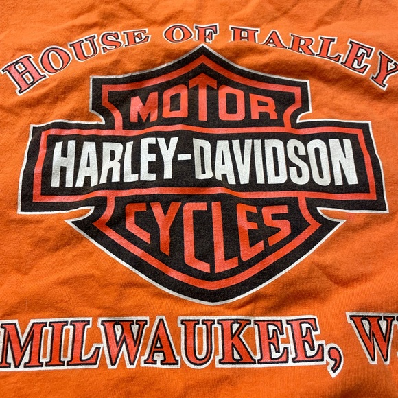 Vintage 90’s Harley Davidson Milwaukee Orange Tee - Picture 9 of 9
